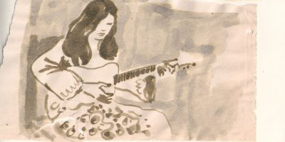 ilustración de mujer con guitarra