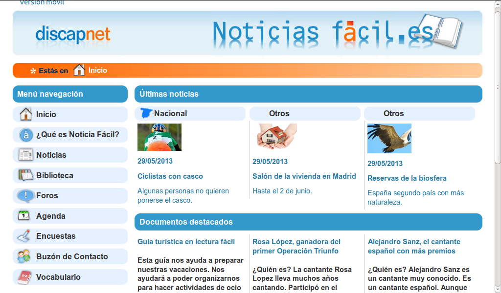 Noticias Fácil.es, información adaptada para personas con dificultades lectoras