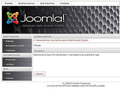 Probando Joomla para la web de la asociación