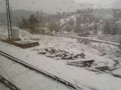 Nueva aventura en el tren: cruzar Despeñaperros nevando