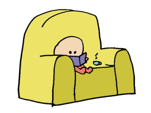 nene leyendo sofá
